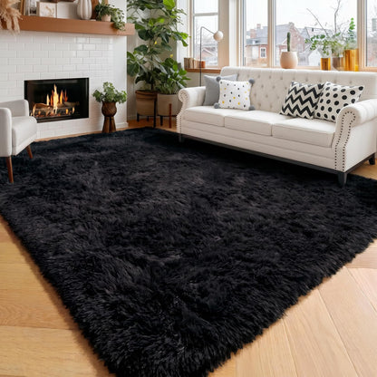 Amdrebio Grass Green Fluffy Area Rug 4x6 for Bedroom Classroom Living Room