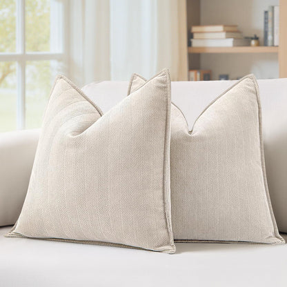 MIULEE Pack of 2 Sage Green Decorative Chenille Pillow Covers 20x20 Inch