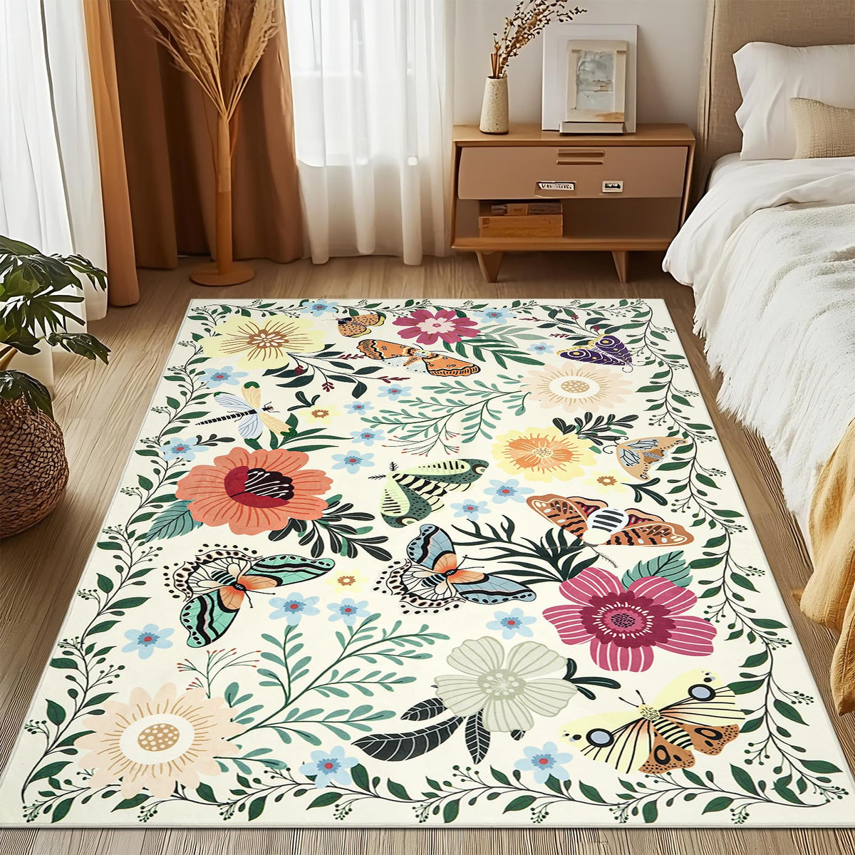 MOSISO 6x9 Area Rug for Bedroom, Soft Non-Slip Indoor Floor Low Pile Mat