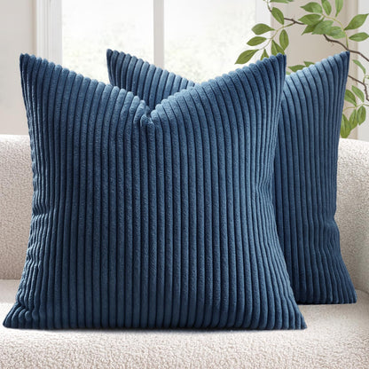 MIULEE Fall Decorative Corduroy Throw Pillow Covers Set of 2 18x18 Orange