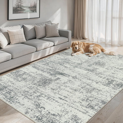 PLHXFR 6x9 Area Rug Living Room: Abstract Washable Carpet Brown Black
