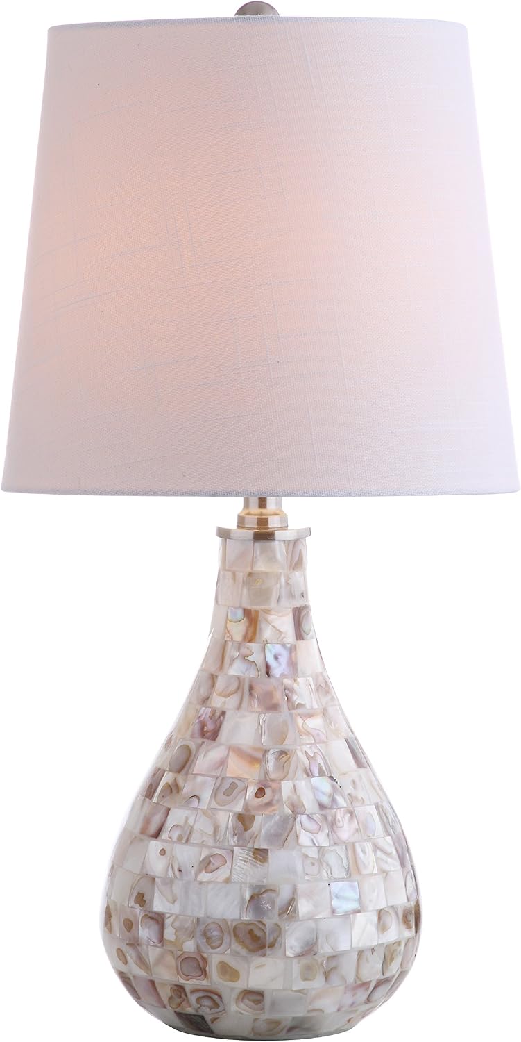 JONATHAN Y Mona Coastal Mini LED Table Lamp 20.5" Bedside, Seashell