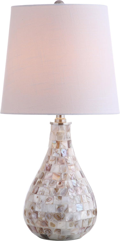 JONATHAN Y Mona Coastal Mini LED Table Lamp 20.5" Bedside, Seashell