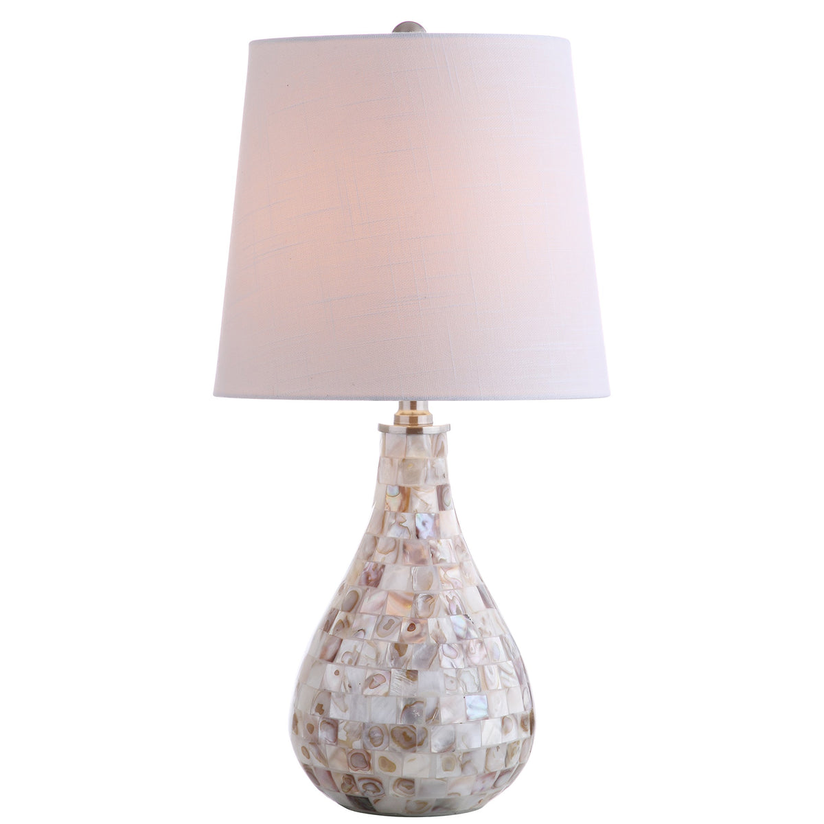 JONATHAN Y Mona Coastal Mini LED Table Lamp 20.5" Bedside, Seashell