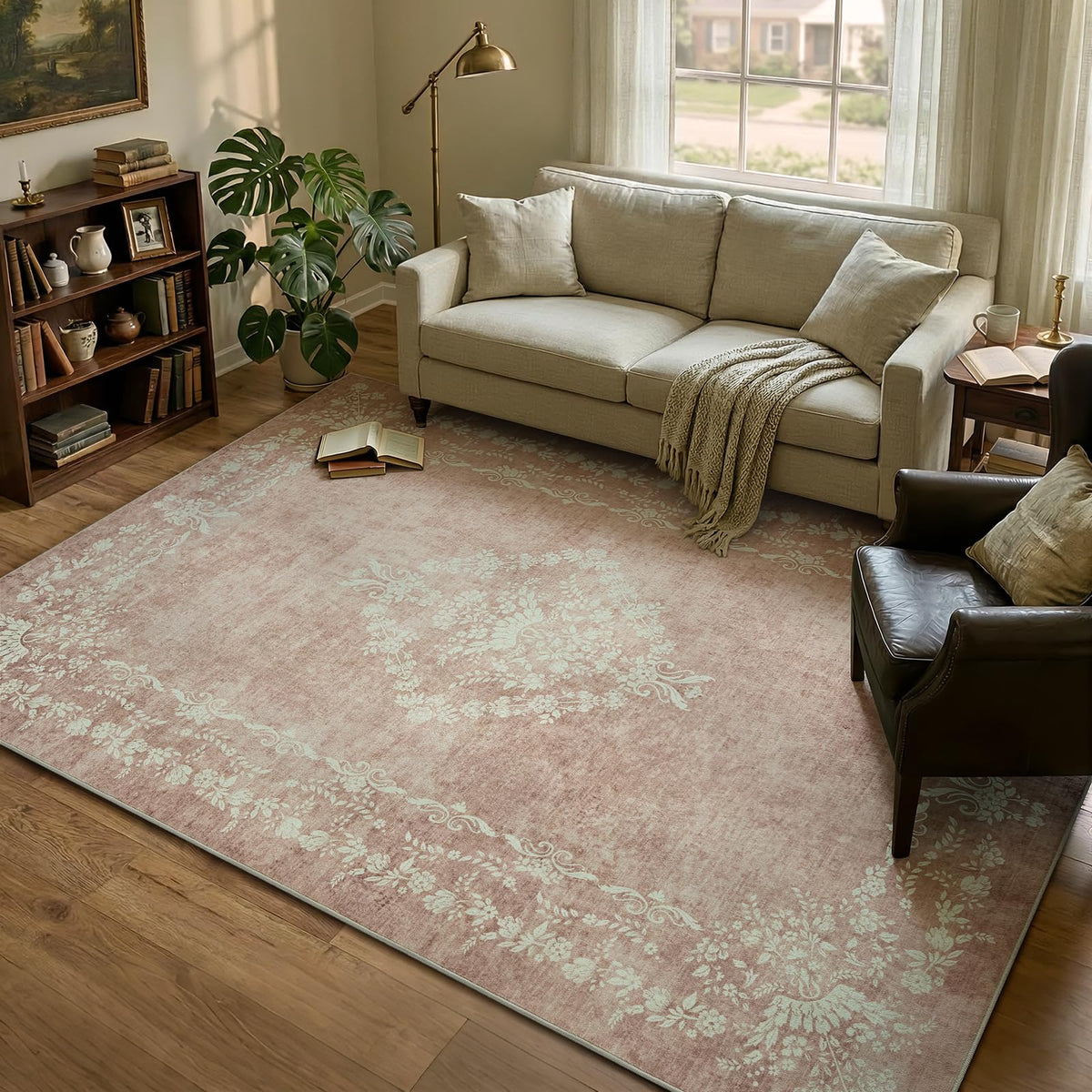 FlyDOIT 5x7 Large Area Rugs for Living Room, Green