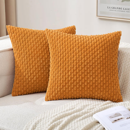 MIULEE Decorative Throw Pillow Covers 18x18 Sage Green Textured Corduroy