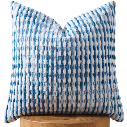 AmHoo Set of 2 Boho Chenille Pillow Cover Decorative Tufted Pillowcase for Couch Bed Sofa Bedroom Living Room Modern 18 x 18-Inch Brown