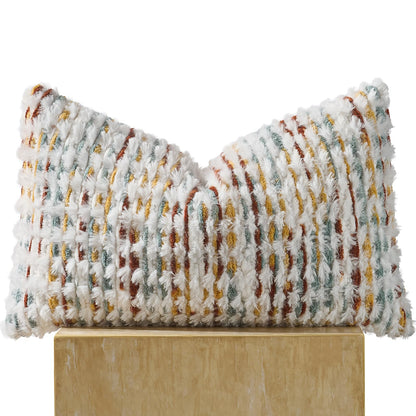 AmHoo Set of 2 Boho Chenille Pillow Cover Decorative Tufted Pillowcase for Couch Bed Sofa Bedroom Living Room Modern 18 x 18-Inch Brown