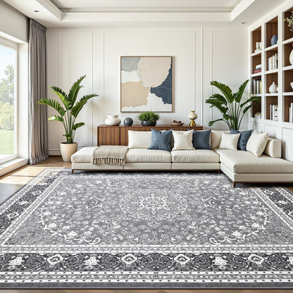 8x10 Area Rugs for Living Room Green Washable Non-Slip Large Carpet