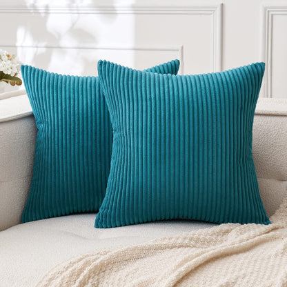 MIULEE Fall Decorative Corduroy Throw Pillow Covers Set of 2 18x18 Orange