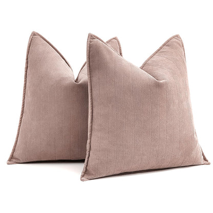 MIULEE Pack of 2 Sage Green Decorative Chenille Pillow Covers 20x20 Inch