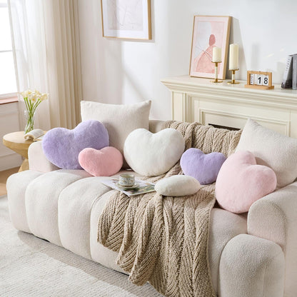 2PCS Heart Throw Pillows Room Decor Home Decor Bedroom Decor,White 9"*13"