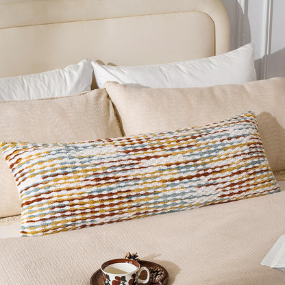 AmHoo Set of 2 Boho Chenille Pillow Cover Decorative Tufted Pillowcase for Couch Bed Sofa Bedroom Living Room Modern 18 x 18-Inch Brown