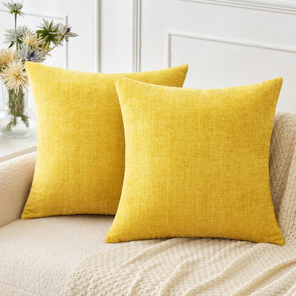 MIULEE Soft Chenille Fall Throw Pillow Covers Burnt Orange 18x18 Pack of 2