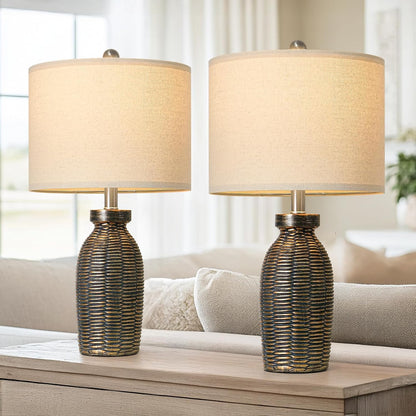 G-SAFAVA Table Lamps Set of 2 for Living Room Bedroom, 22.75" Bedside Lamps