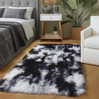 Amdrebio Grass Green Fluffy Area Rug 4x6 for Bedroom Classroom Living Room