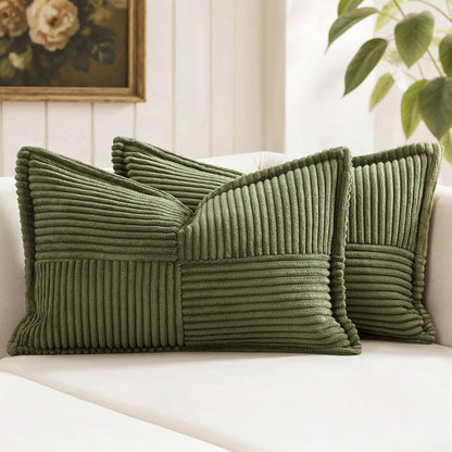 MIULEE Decorative Throw Pillow Covers for Couch 18x18 Inch Beige 2 Pack