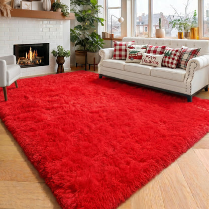 Amdrebio Grass Green Fluffy Area Rug 4x6 for Bedroom Classroom Living Room