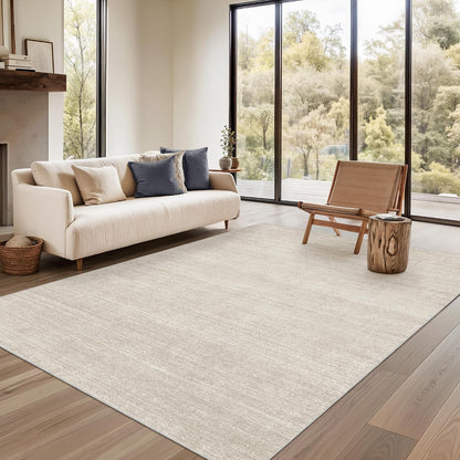 Valenrug Washable Rugs 5x7, Non Slip Large Area Rugs for Living Room, Beige