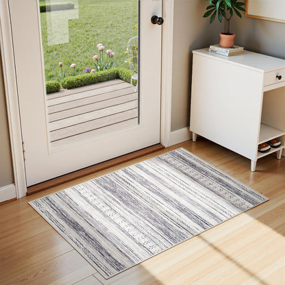 Tortania Area Rug Living Room Rugs - 5x7 Washable Large Soft Neutral Boho Moroccan Bohemian Farmhouse Rug Indoor Floor Carpet for Bedroom Under Dining Table Home Office Decor - Cream Brown