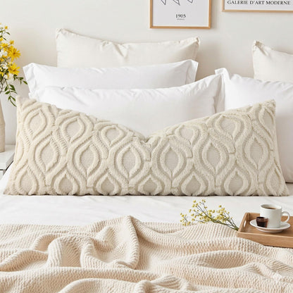 decorUhome Faux Fur Plush Soft Beige Throw Pillow Covers 18x18 Set of 2