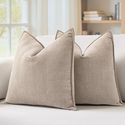 MIULEE Pack of 2 Sage Green Decorative Chenille Pillow Covers 20x20 Inch