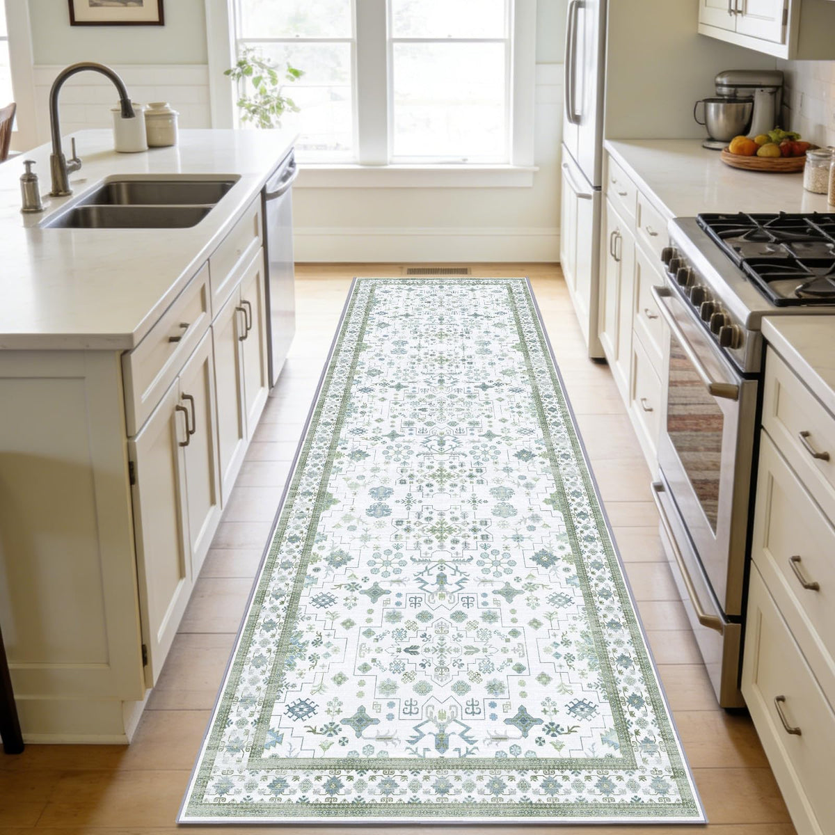 8x10 Washable Area Rugs for Living Room (Charcoal Blush Ivory)