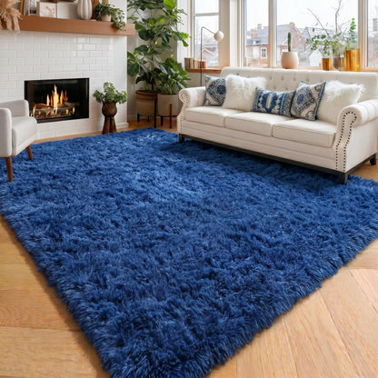 Amdrebio Grass Green Fluffy Area Rug 4x6 for Bedroom Classroom Living Room