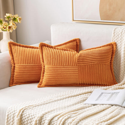 MIULEE Decorative Throw Pillow Covers for Couch 18x18 Inch Beige 2 Pack