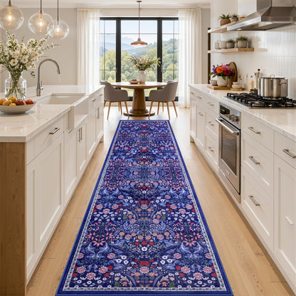 PLHXFR Area Rug Living Room: 5x7 Floral Washable Boho Carpet Dark Green