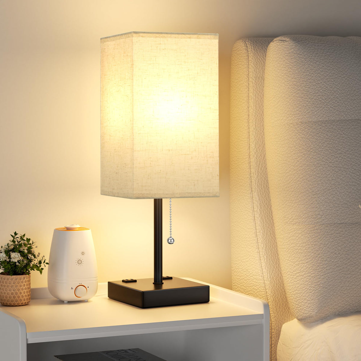 Small Bedside Table Lamp for Bedroom - Desk Lamp For Nightstand, USB C+A