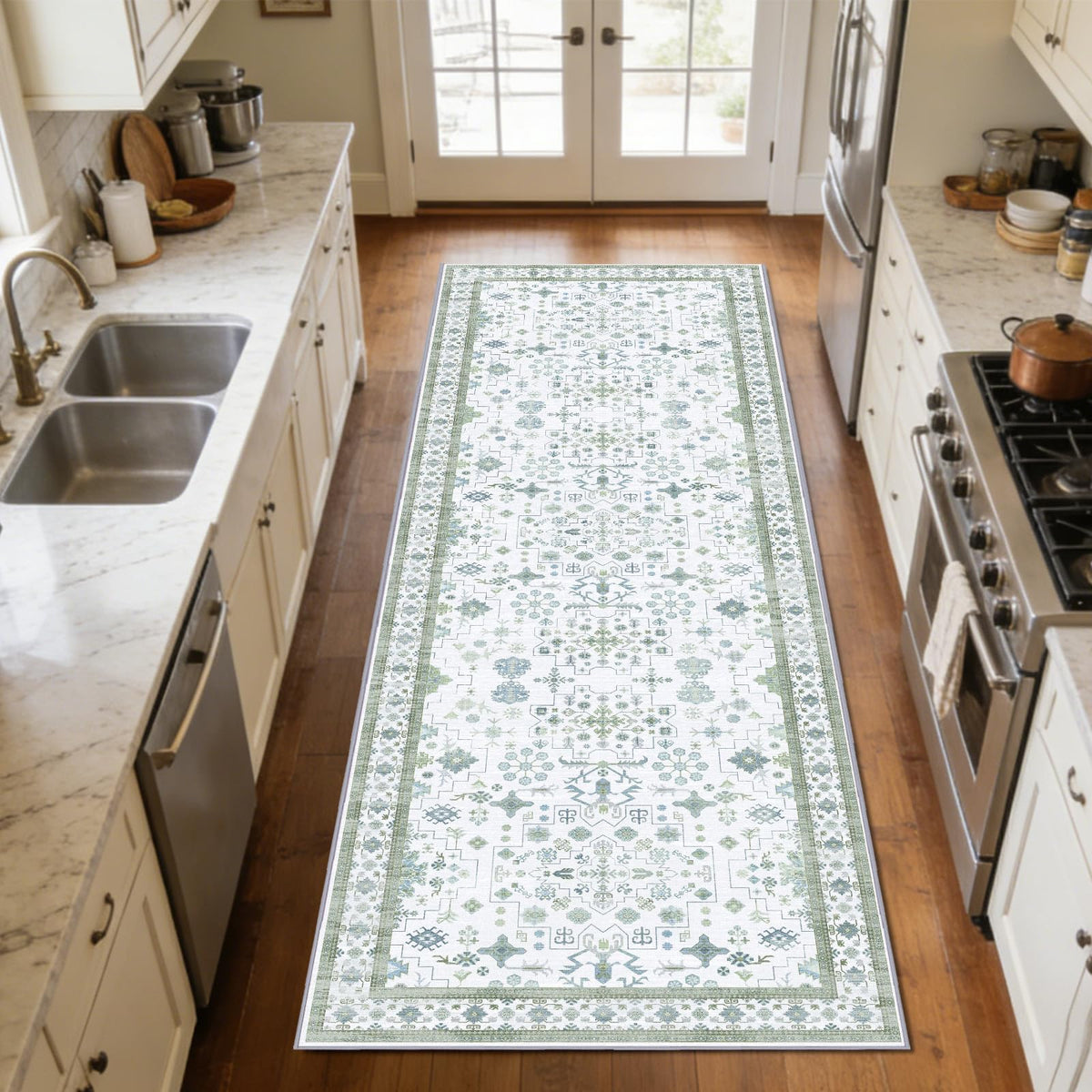 8x10 Washable Area Rugs for Living Room (Charcoal Blush Ivory)