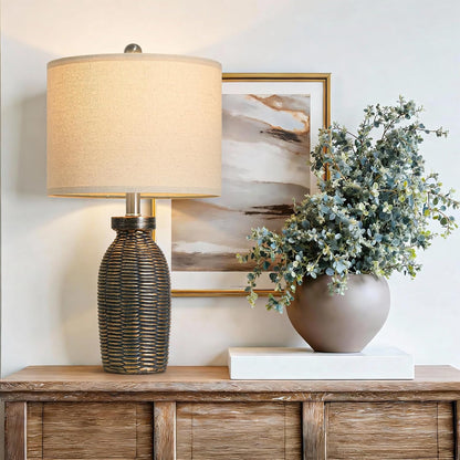 G-SAFAVA Table Lamps Set of 2 for Living Room Bedroom, 22.75" Bedside Lamps