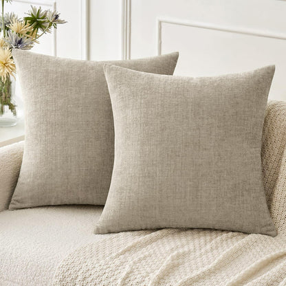 MIULEE Soft Chenille Fall Throw Pillow Covers Burnt Orange 18x18 Pack of 2