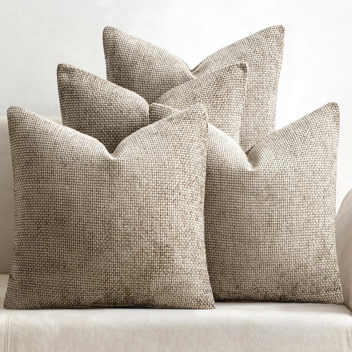 MIULEE Soft Decorative Chenille Pillow Covers Blue Series 18x18 Pack of 4