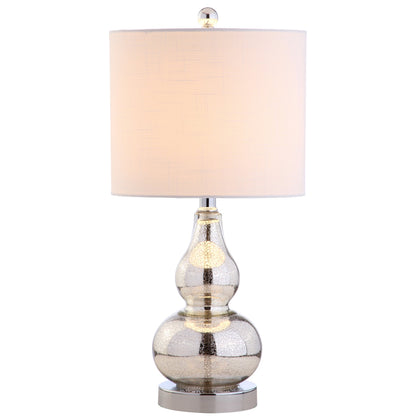 JONATHAN Y Anya Gourd Glass Table Lamp 20.5", Sunset Orange