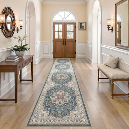 cotiled 5x7 Area Rug for Living Room, Washable, Traditional, Beige