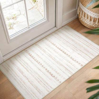 Nakagishi Boho 5x7 Area Rug Living Room Rugs Machine Washable Beige/Brown