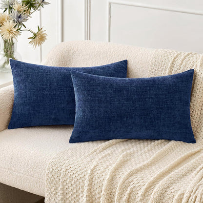 MIULEE Soft Chenille Fall Throw Pillow Covers Burnt Orange 18x18 Pack of 2
