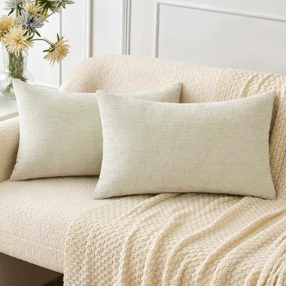 MIULEE Soft Chenille Fall Throw Pillow Covers Burnt Orange 18x18 Pack of 2