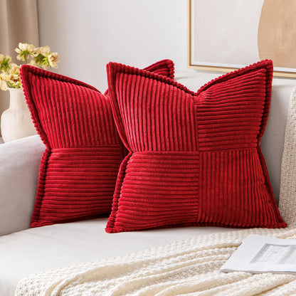MIULEE Decorative Throw Pillow Covers for Couch 18x18 Inch Beige 2 Pack