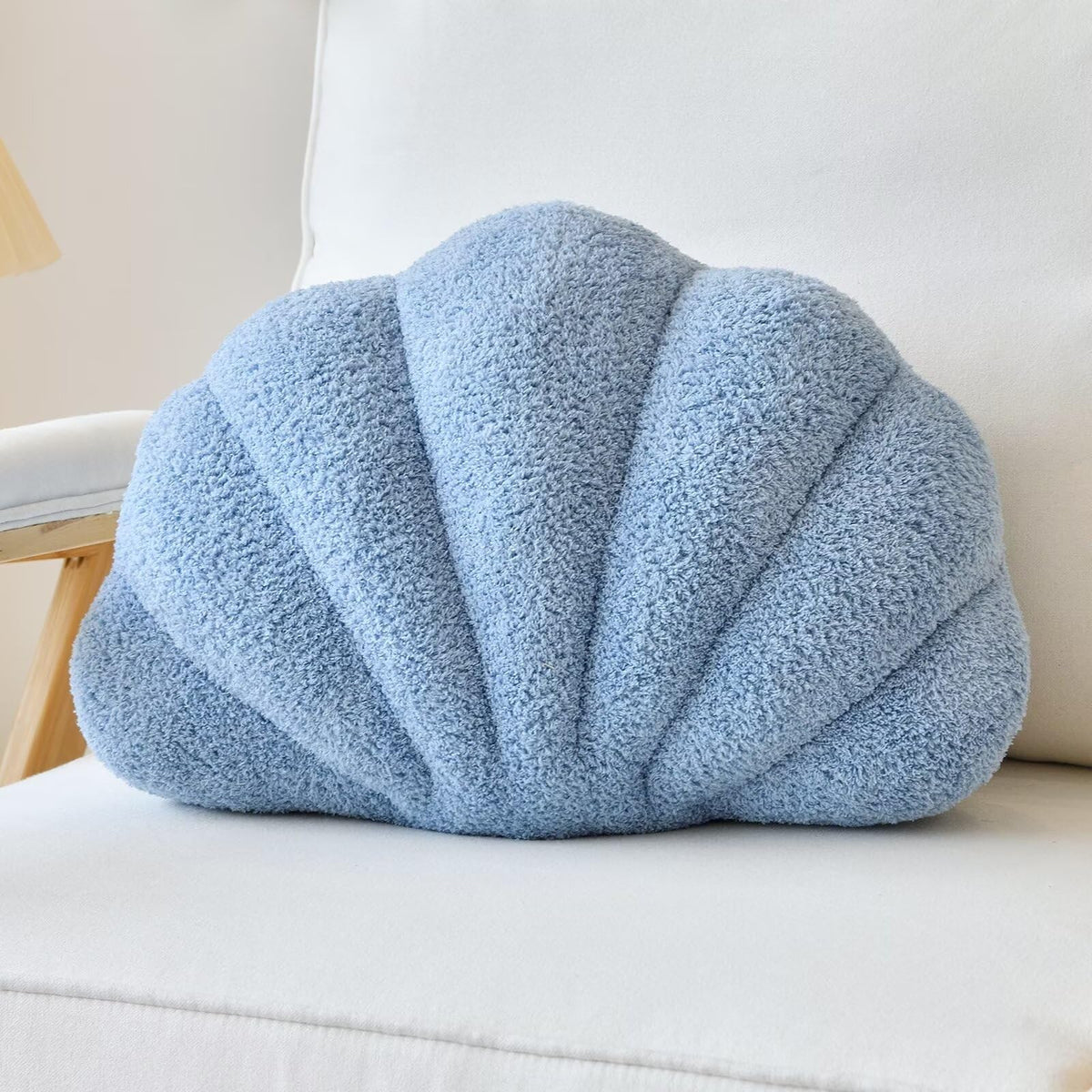 Lfsaaj Ivory Seashell Throw Pillows, Shell Shaped Throw Pillows, 13 Inch Soft Home Decorative Pillow Plush Cushion for Bed Couch Living Sofa Room Decor Accent Throw Pillow