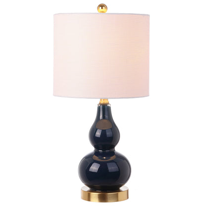 JONATHAN Y Anya Gourd Glass Table Lamp 20.5", Sunset Orange