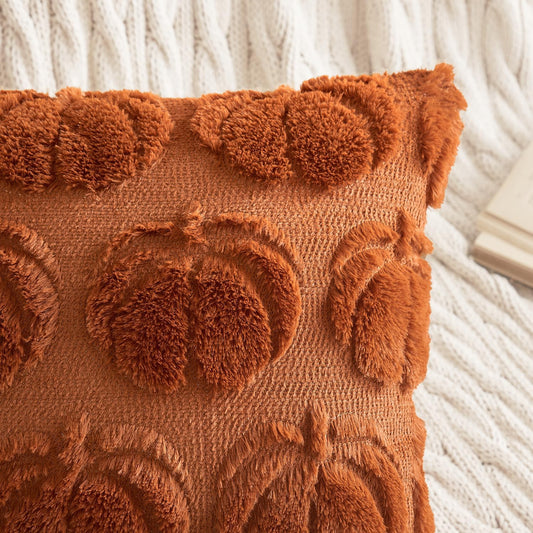 MIULEE Fall Pillow Covers Pumpkin Fall Decor 18x18 Dark Rust