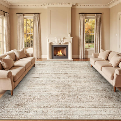8x10 Area Rugs for Living Room Green Washable Non-Slip Large Carpet