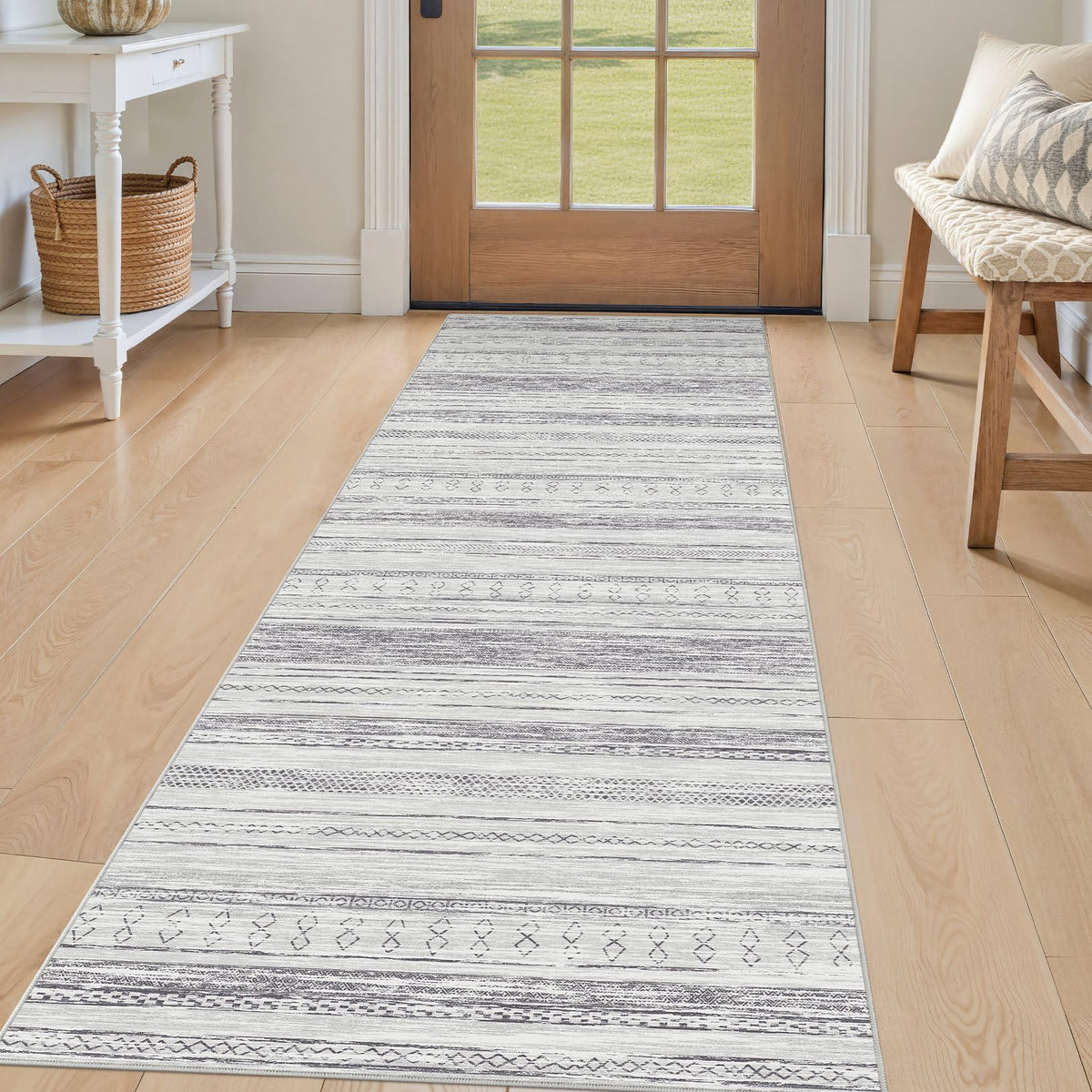 Tortania Area Rug Living Room Rugs - 5x7 Washable Large Soft Neutral Boho Moroccan Bohemian Farmhouse Rug Indoor Floor Carpet for Bedroom Under Dining Table Home Office Decor - Cream Brown