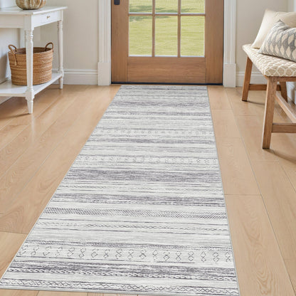 Tortania Area Rug Living Room Rugs - 5x7 Washable Large Soft Neutral Boho Moroccan Bohemian Farmhouse Rug Indoor Floor Carpet for Bedroom Under Dining Table Home Office Decor - Cream Brown