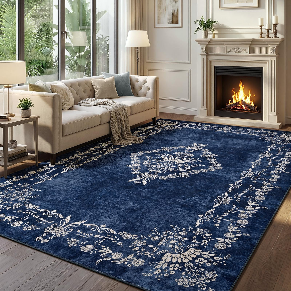 FlyDOIT 5x7 Large Area Rugs for Living Room, Green