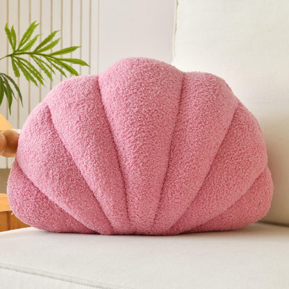 Lfsaaj Ivory Seashell Throw Pillows, Shell Shaped Throw Pillows, 13 Inch Soft Home Decorative Pillow Plush Cushion for Bed Couch Living Sofa Room Decor Accent Throw Pillow