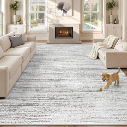 Area Rug 6x9 Living Room Rugs: Washable Modern Rug Non-Slip Soft Rugs Stain Resistant Printed Rug Indoor Carpet for Bedroom Kitchen Dining Room Nursery Home(Beige, 6'x9')
